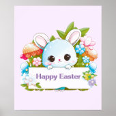 Cute Easter Bunny Holiday Poster (Voorkant)