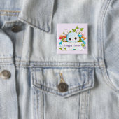 Cute Easter Bunny Holiday Vierkante Button 5,1 Cm (In situ)