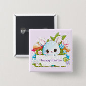 Cute Easter Bunny Holiday Vierkante Button 5,1 Cm (Voorkant /achterkant)
