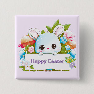 Cute Easter Bunny Holiday Vierkante Button 5,1 Cm