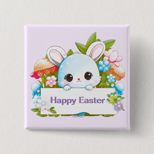 Cute Easter Bunny Holiday Vierkante Button 5,1 Cm (Voorkant)
