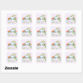 Cute Easter Bunny Holiday Vierkante Sticker (Vel)
