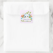 Cute Easter Bunny Holiday Vierkante Sticker (Tas)