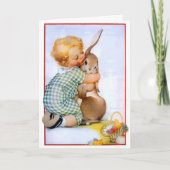 Cute Easter Bunny Hug Feestdagen Kaart (Voorkant)