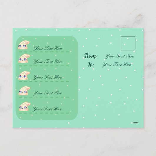 Cute Easter Bunny Hugging Egg Feestdagenkaart (Achterkant)