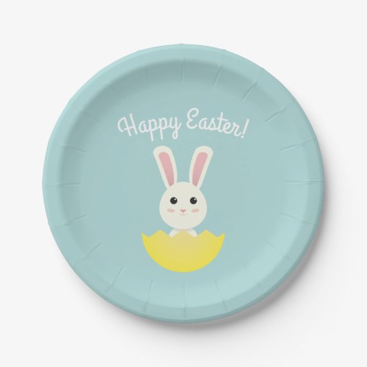 Cute Easter Bunny I Papieren Bordje (Voorkant)