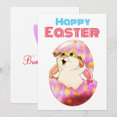 Cute Easter Bunny in eggshell Feestdagenkaart (Voorkant / Achterkant)