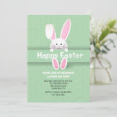 Cute Easter Bunny Invitation Kaart (Staand voorkant)