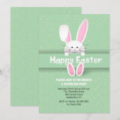 Cute Easter Bunny Invitation Kaart (Voorkant / Achterkant)