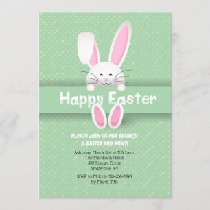 Cute Easter Bunny Invitation Kaart