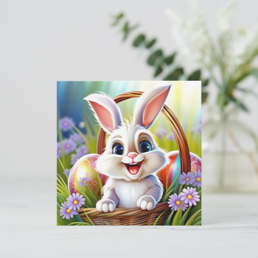 Cute Easter Bunny Kaart (Staand voorkant)