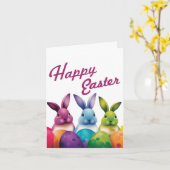 Cute Easter Bunny Kaart (Gele Bloem)