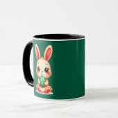 Cute Easter Bunny – Kawaii Rabbit with Egg caneca Mok (Voorkant links)