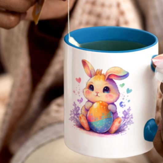  Cute Easter Bunny Latte Mug – Adorable Pastel Rab Mok