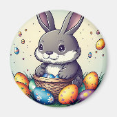 Cute Easter Bunny Magneet (Voorkant)