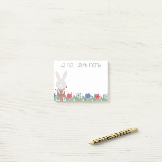 Cute Easter Bunny Mama Post-it® Notes (Op bureau)