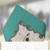 Cute Easter Bunny n Animal Print Brown Bows Teal  Tissuepapier