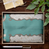 Cute Easter Bunny n Animal Print Brown Bows Teal  Tissuepapier