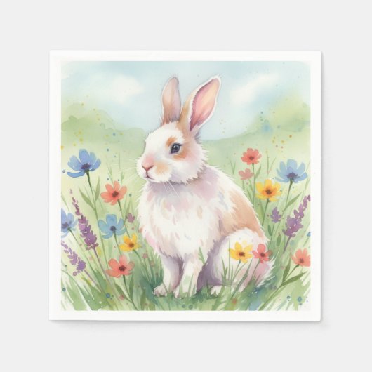 Cute Easter Bunny napkins cocktail Servet (Voorkant)