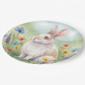 Cute Easter Bunny paper plates Papieren Bordje (Gekanteld)