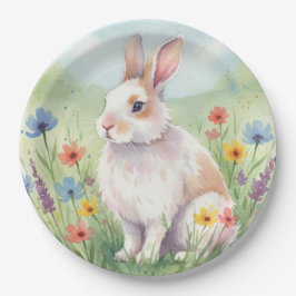 Cute Easter Bunny paper plates Papieren Bordje