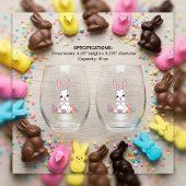 Cute Easter Bunny & Pastel Easter Eggs  Wijnglas Zonder Voet
