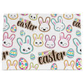 Cute Easter Bunny-patroontas Groot Cadeauzakje (Voorkant)
