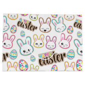 Cute Easter Bunny-patroontas Groot Cadeauzakje (Achterkant)