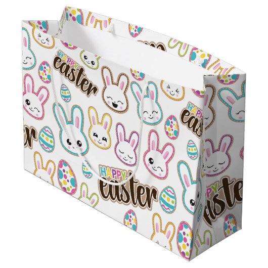 Cute Easter Bunny-patroontas Groot Cadeauzakje (Achterkant Gekanteld)