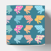 Cute Easter Bunny Pattern Blue Bedankdoosjes (Bovenkant)