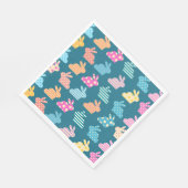 Cute Easter Bunny Pattern Blue Servet (Hoek)