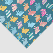 Cute Easter Bunny Pattern Blue Tissuepapier (Detail)