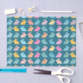 Cute Easter Bunny Pattern Blue Tissuepapier (Craft)