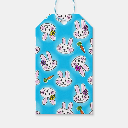 Cute Easter Bunny Pattern Cadeaulabel (Voorkant)