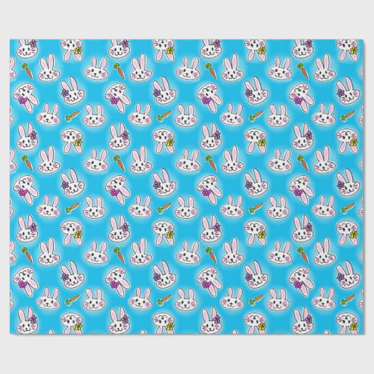 Cute Easter Bunny Pattern Cadeaupapier (Vlak)