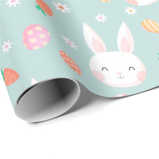 Cute Easter Bunny Pattern Cadeaupapier (Rol Hoek)