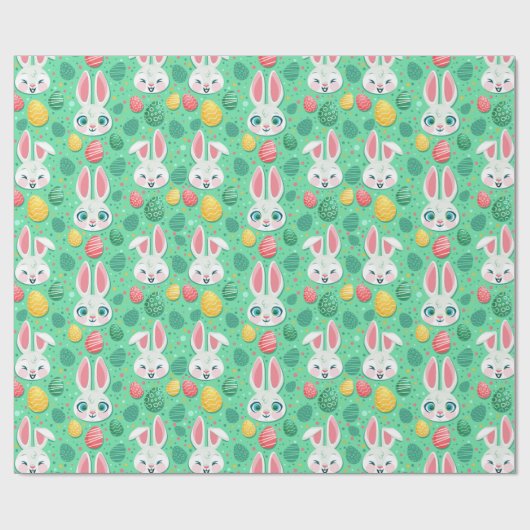 Cute Easter Bunny Pattern Cadeaupapier (Vlak)