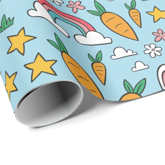 Cute Easter Bunny Pattern Cadeaupapier (Rol Hoek)