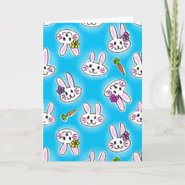 Cute Easter Bunny Pattern Feestdagen Kaart