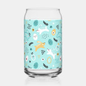 Cute Easter Bunny Pattern Kawaii Rabbits Eggs  Blikvorm Glas (Achterkant)