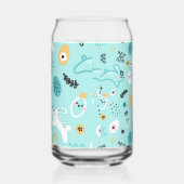 Cute Easter Bunny Pattern Kawaii Rabbits Eggs  Blikvorm Glas (Links)