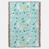 Cute Easter Bunny Pattern Kawaii Rabbits Eggs  Deken (Voorkant Verticaal)