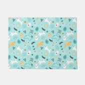 Cute Easter Bunny Pattern Kawaii Rabbits Eggs  Deurmat (Voorkant)