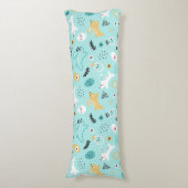 Cute Easter Bunny Pattern Kawaii Rabbits Eggs  Lichaamskussen (Voorkant Verticaal)