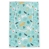 Cute Easter Bunny Pattern Kawaii Rabbits Eggs  Medium Cadeauzakje (Voorkant)