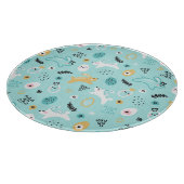 Cute Easter Bunny Pattern Kawaii Rabbits Eggs  Snijplank (Hoek)