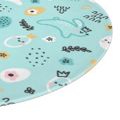 Cute Easter Bunny Pattern Kawaii Rabbits Eggs  Snijplank (Hoek)