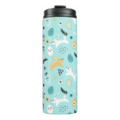 Cute Easter Bunny Pattern Kawaii Rabbits Eggs  Thermosbeker (Voorkant)