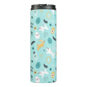 Cute Easter Bunny Pattern Kawaii Rabbits Eggs  Thermosbeker (Achterkant)