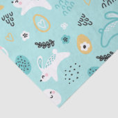 Cute Easter Bunny Pattern Kawaii Rabbits Eggs  Tissuepapier (Detail)